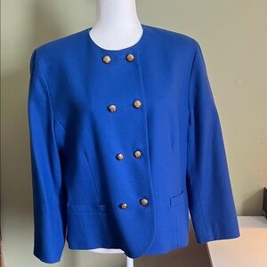 Pendleton Royal Blue Double-Breasted Blazer with Gold Buttons